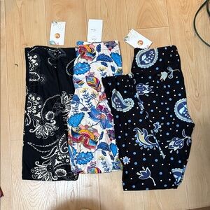 Amelia James Black and White Patterned Leggings Trio